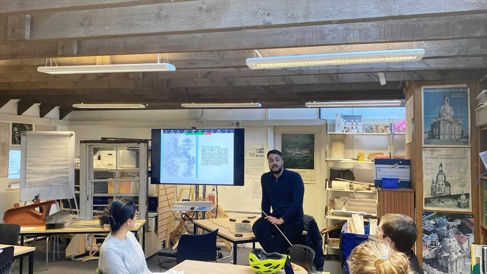 Marco Minozzo Gabriel delivering a masterclass for the Architectural Conservation programme at ECA in 2024