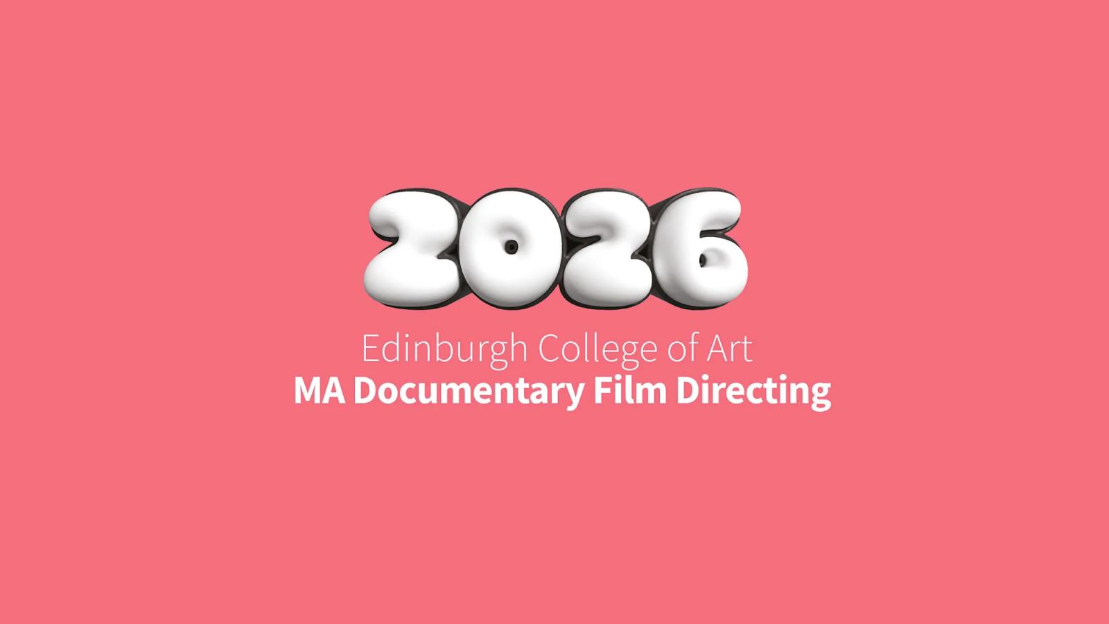 A salmon pink tile for the Edinburgh College of Art MA Documentary Film Directing screening