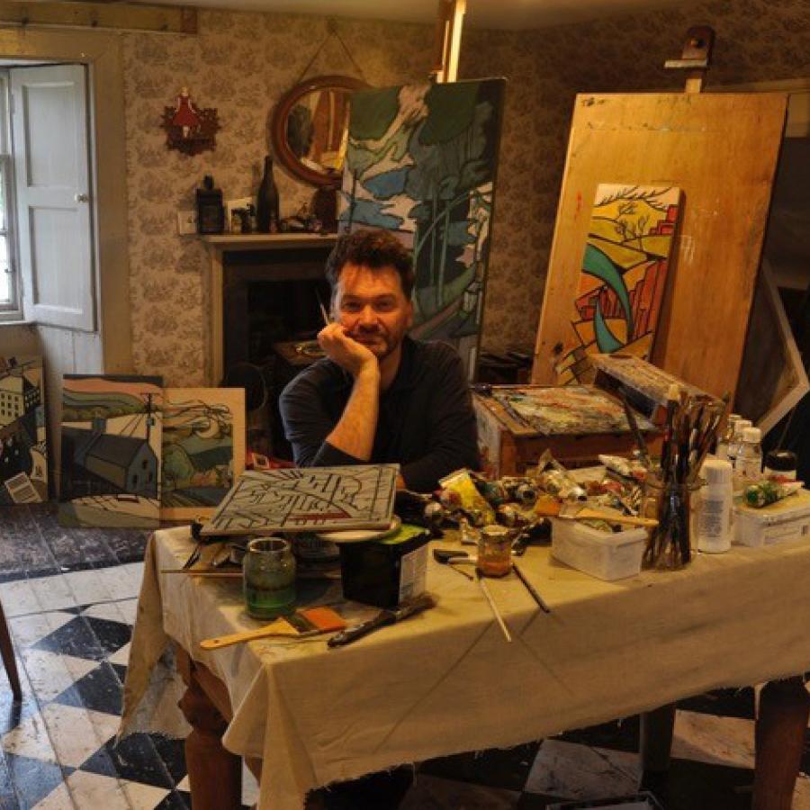 Gary Anderson working in the studio