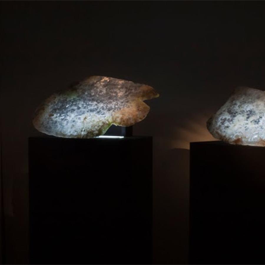 When the Bold Kindred in the Time Long Past, Cast Glass with Metal Oxide and Peat 2012