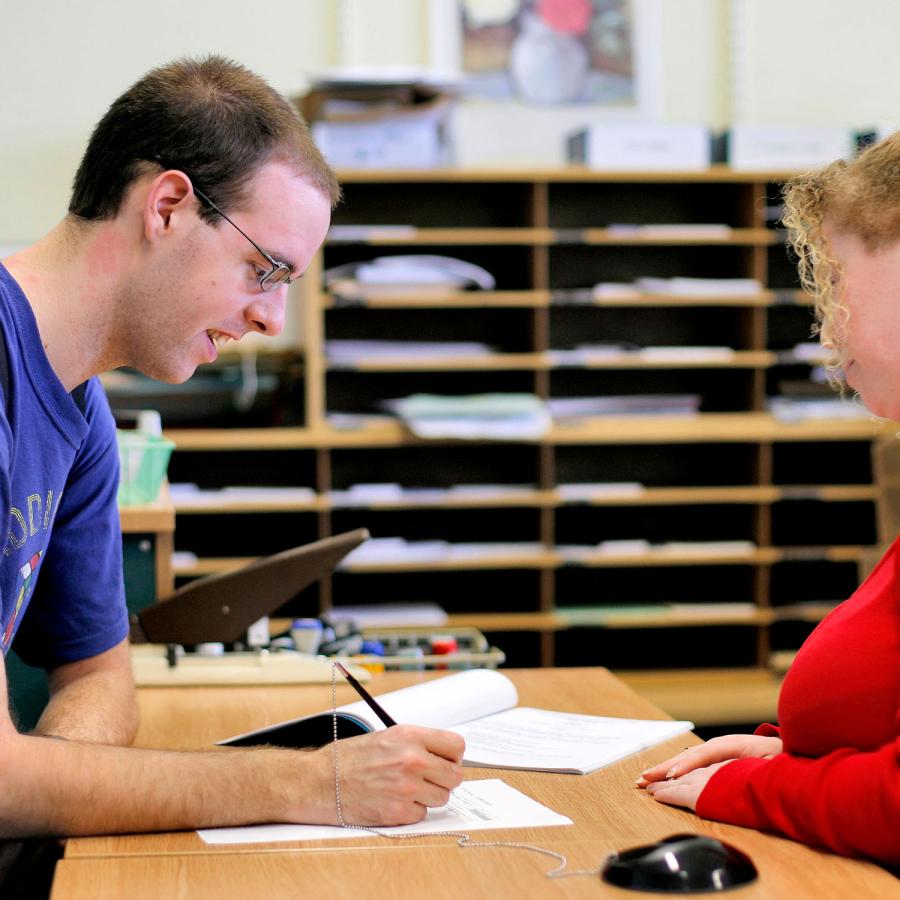 A student filling out their registration information