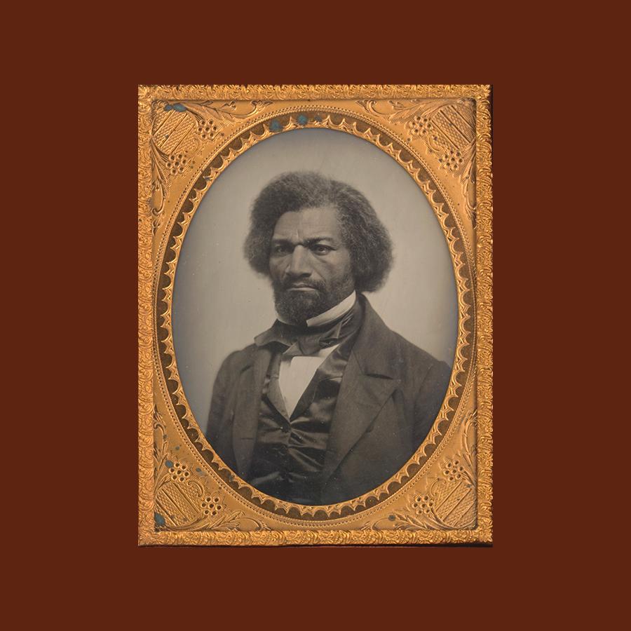 A framed image of Frederick Douglass, American social reformer, abolitionist, orator, writer, and statesman.