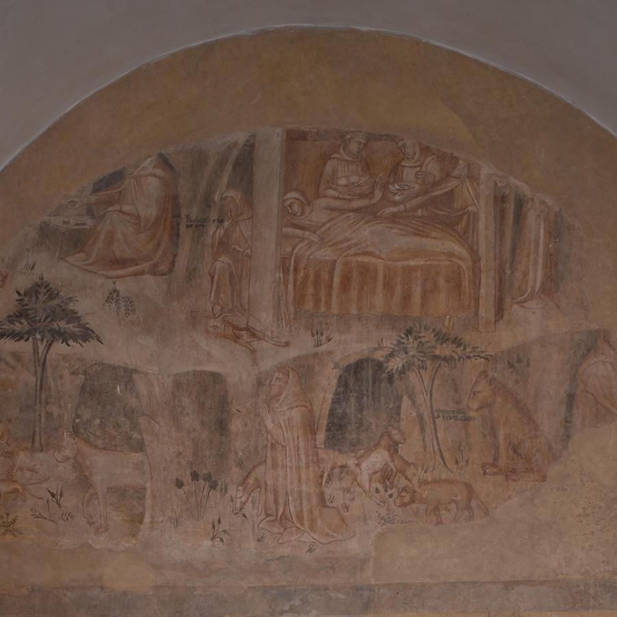 An image of the Thebaid fresco at Santa Marta, Siena.
