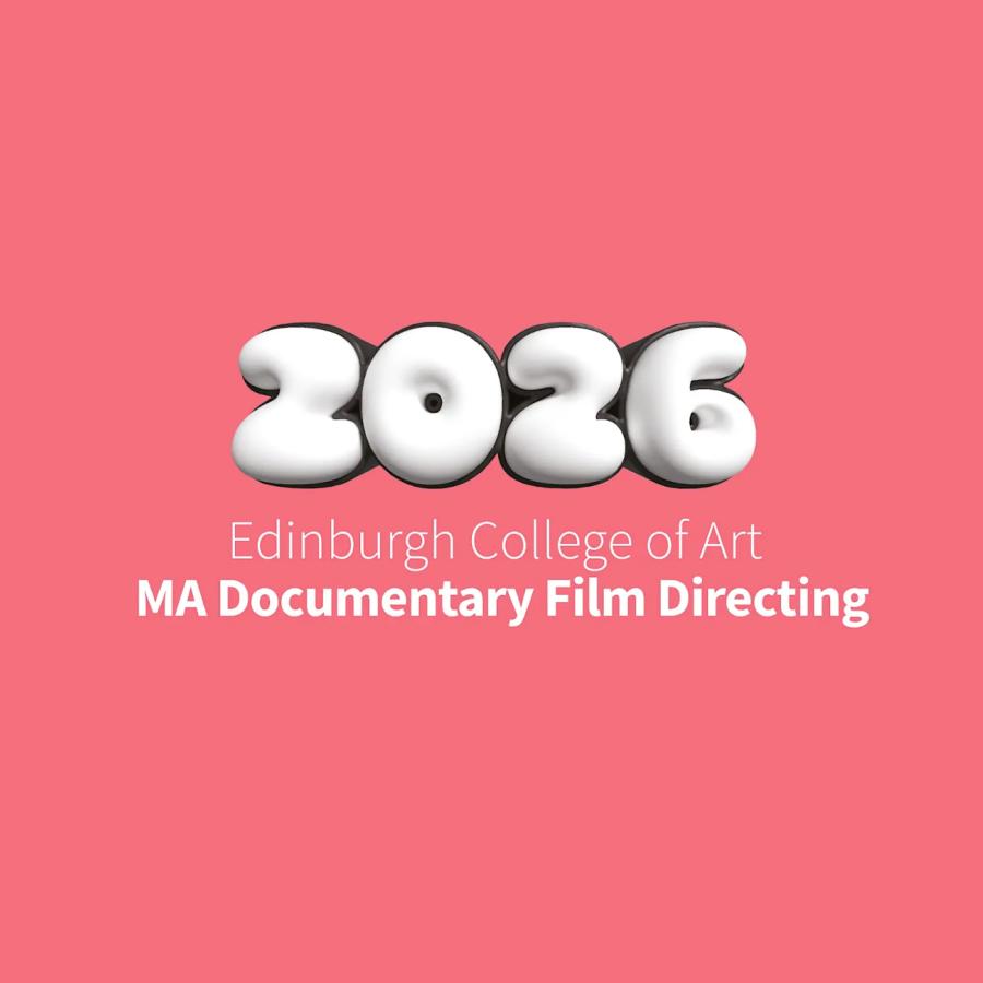 A salmon pink tile for the Edinburgh College of Art MA Documentary Film Directing screening