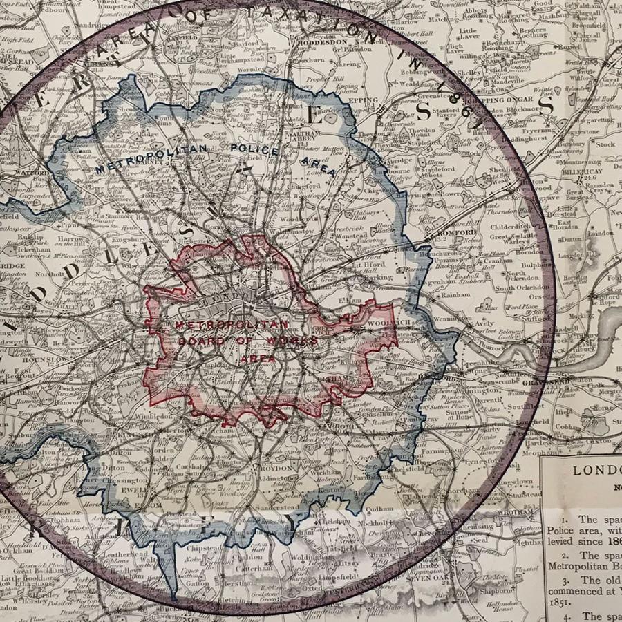 Map of the “Area of Taxation” for the London Coal Duty