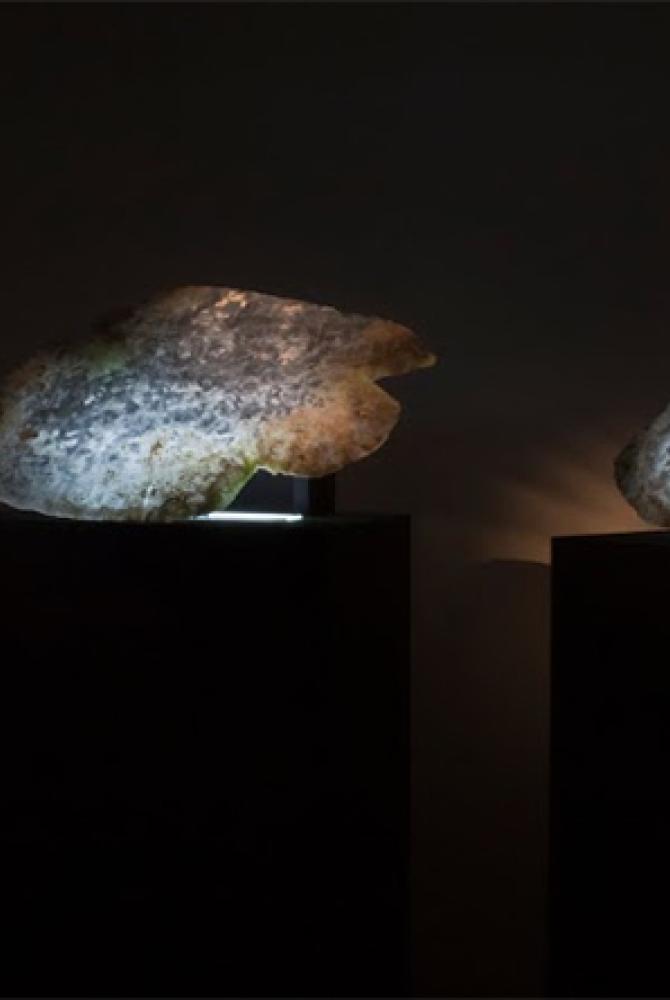 When the Bold Kindred in the Time Long Past, Cast Glass with Metal Oxide and Peat 2012