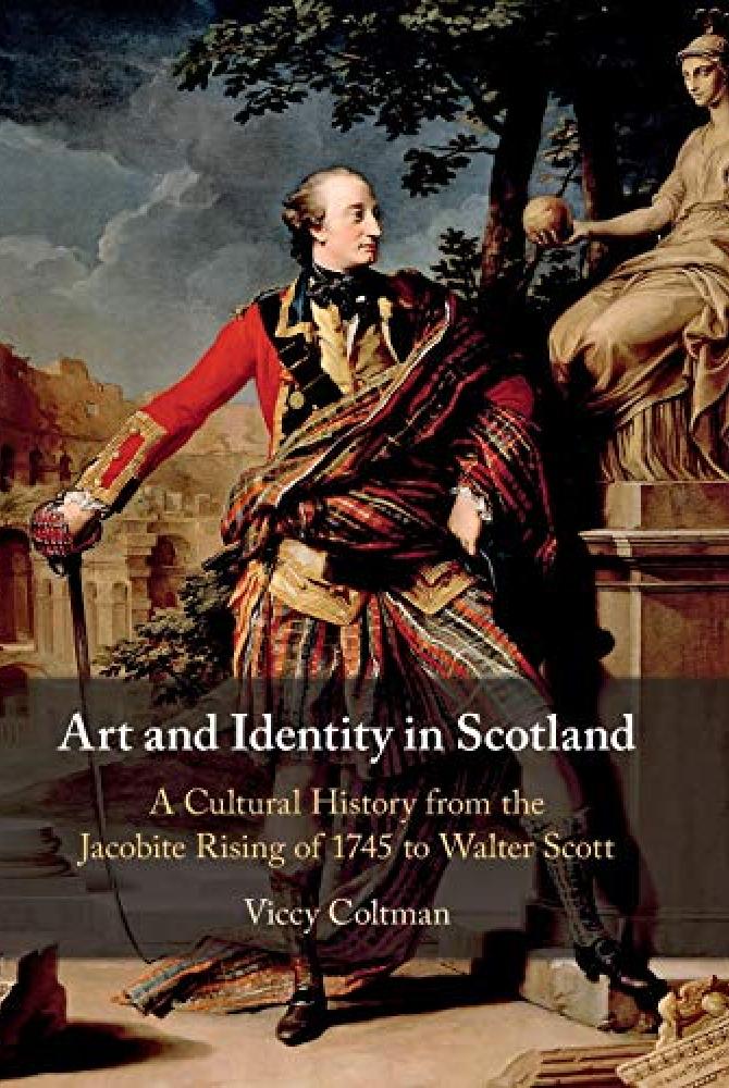 A book cover with a painting of a man in tartan, holding a sword