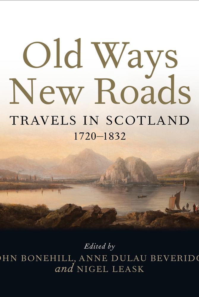 A book cover with a painting of Scottish mountains and a loch