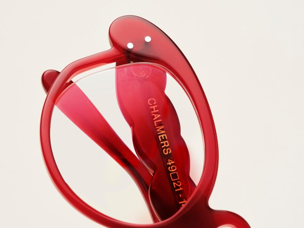 A close up of Holly's design, showing the cloud-inspired arms of the frame.