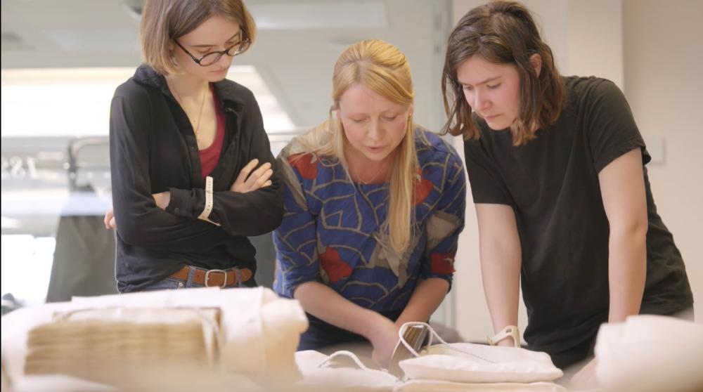 Bryony Coombs teaching with manuscripts