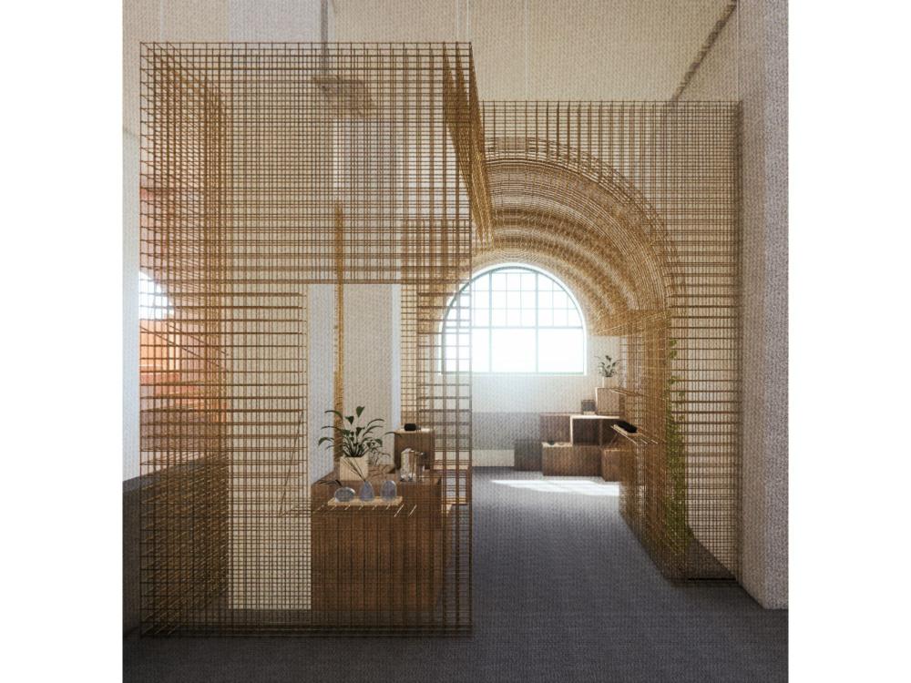 Colour perspective of grid like installation